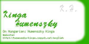 kinga humenszky business card